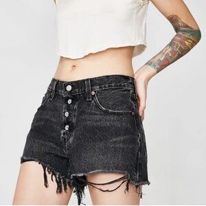 Levi’s Button Fly Black Denim Jean Shorts 31 Large